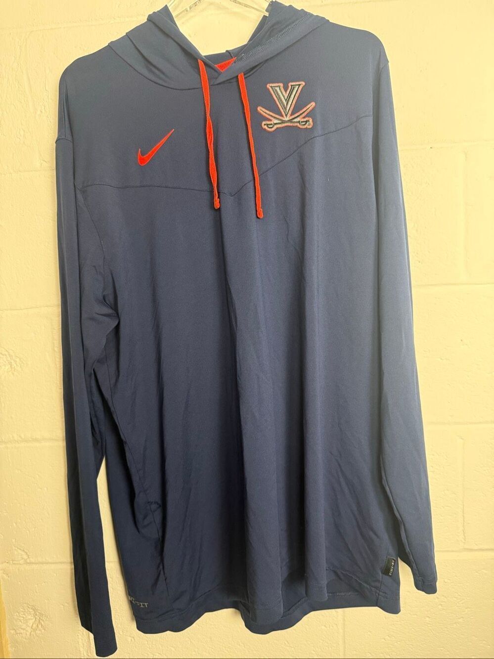 Nike Dri-FIT Virginia Cavaliers UVA Hooded Performance Long Sleeve Shirt Men’s X